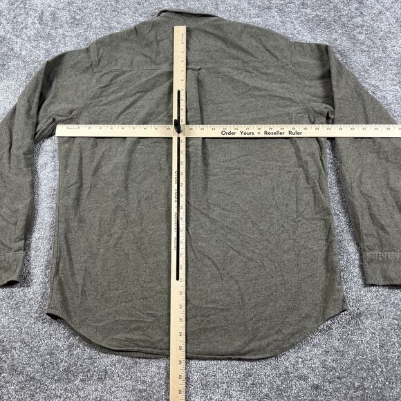 Woolrich Flannel Shirt Mens Large Button Down Outdoors Cotton Shale Gray Brown - Picture 8 of 12